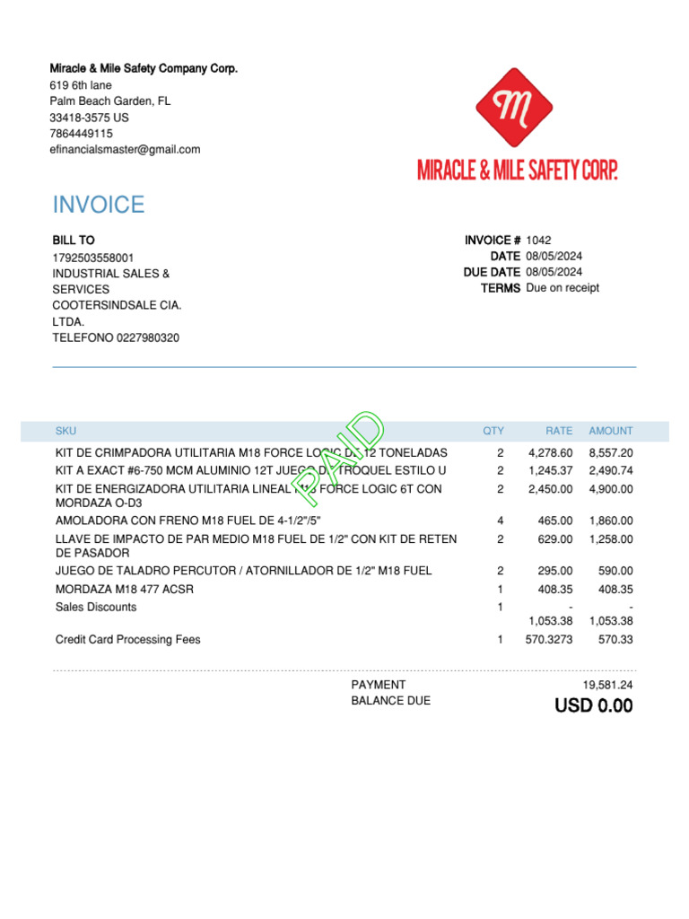 US Fuel Invoice for Industrial Sales | PDF