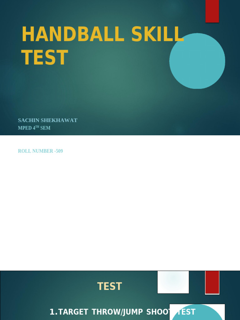 Handball Skill Test Procedures | PDF | Track And Field | Area