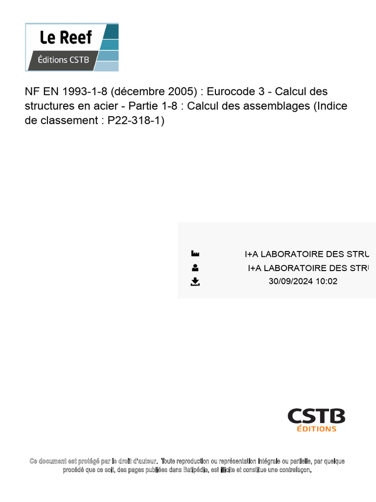 Eurocode 3 : Calcul des assemblages acier | PDF