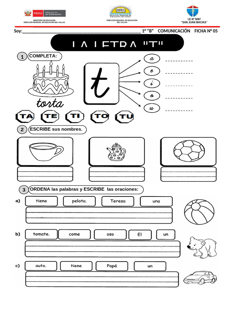 Práctica #5 - Letra - T | PDF