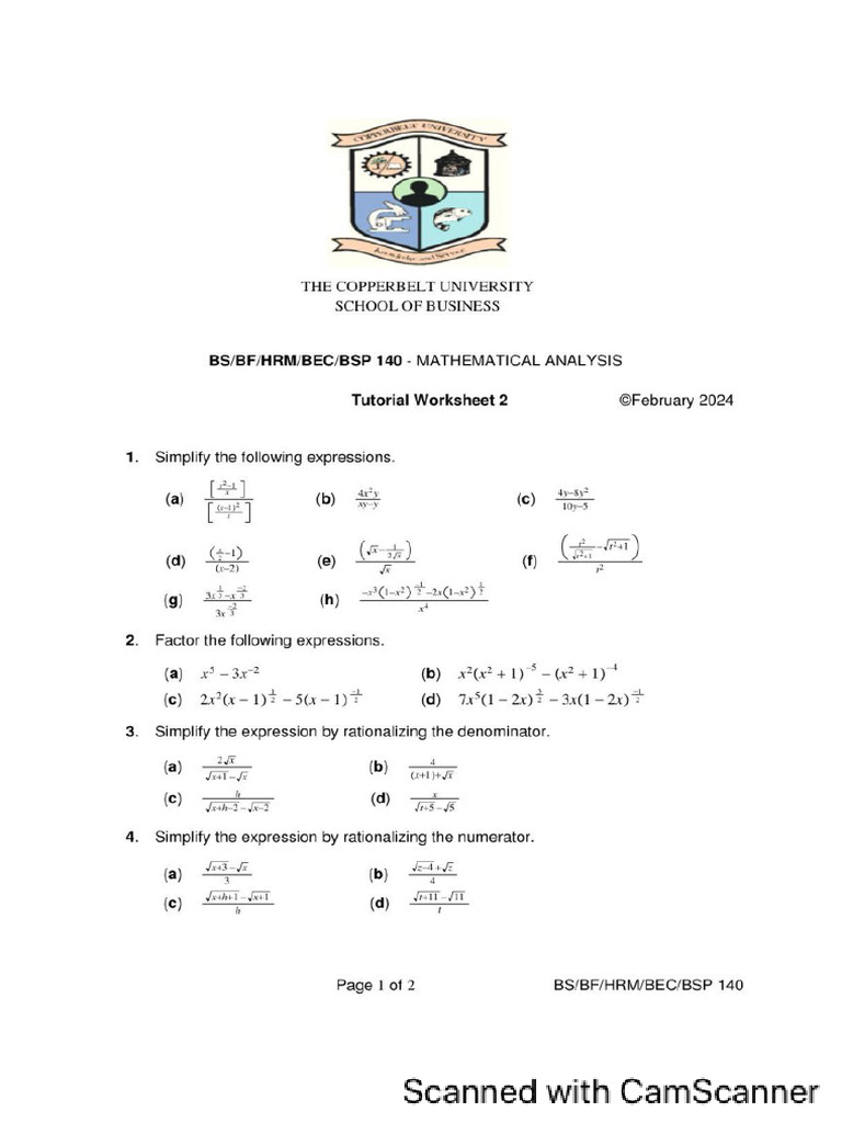 BS 140 Worksheet 2 Solutions | PDF