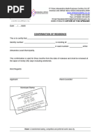 Proof of Residence Confirmation Form | PDF