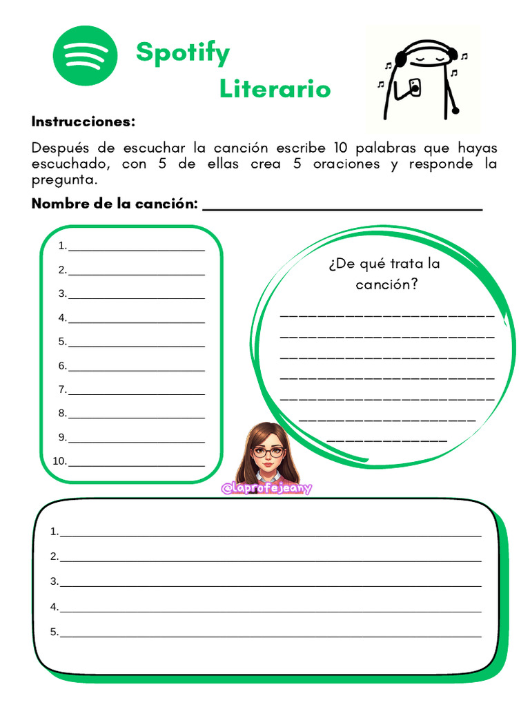 Actividad de Spotify Literario | PDF