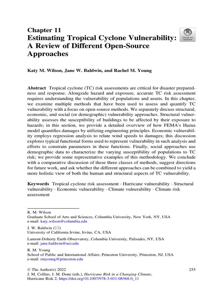 Tropical Cyclone Vulnerability Assessment | PDF | Tropical Cyclones | Risk