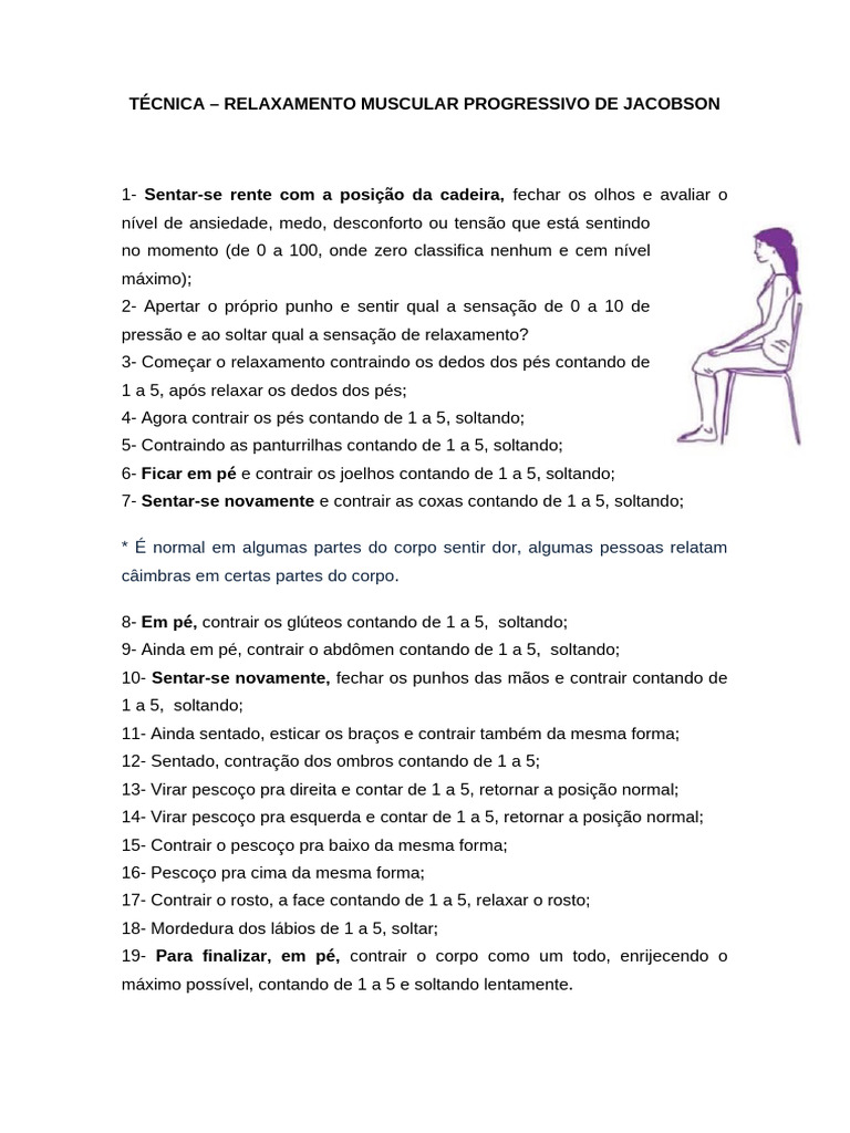 Relaxamento Muscular Progressivo: Passo a Passo | PDF