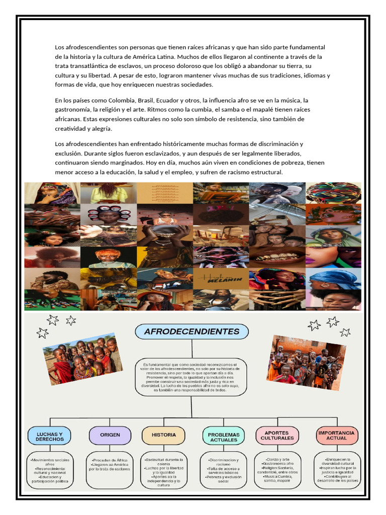 Cultura y desafíos de afrodescendientes | PDF