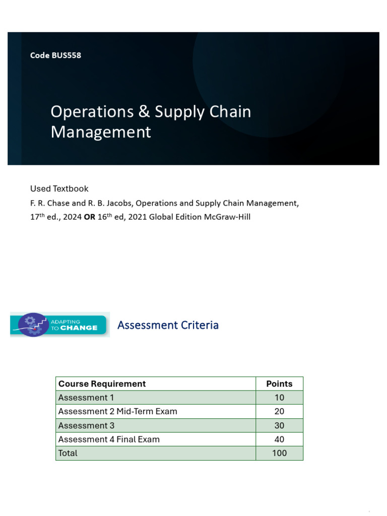 Operations & Supply Chain Management Overview | PDF | Supply Chain | Goods