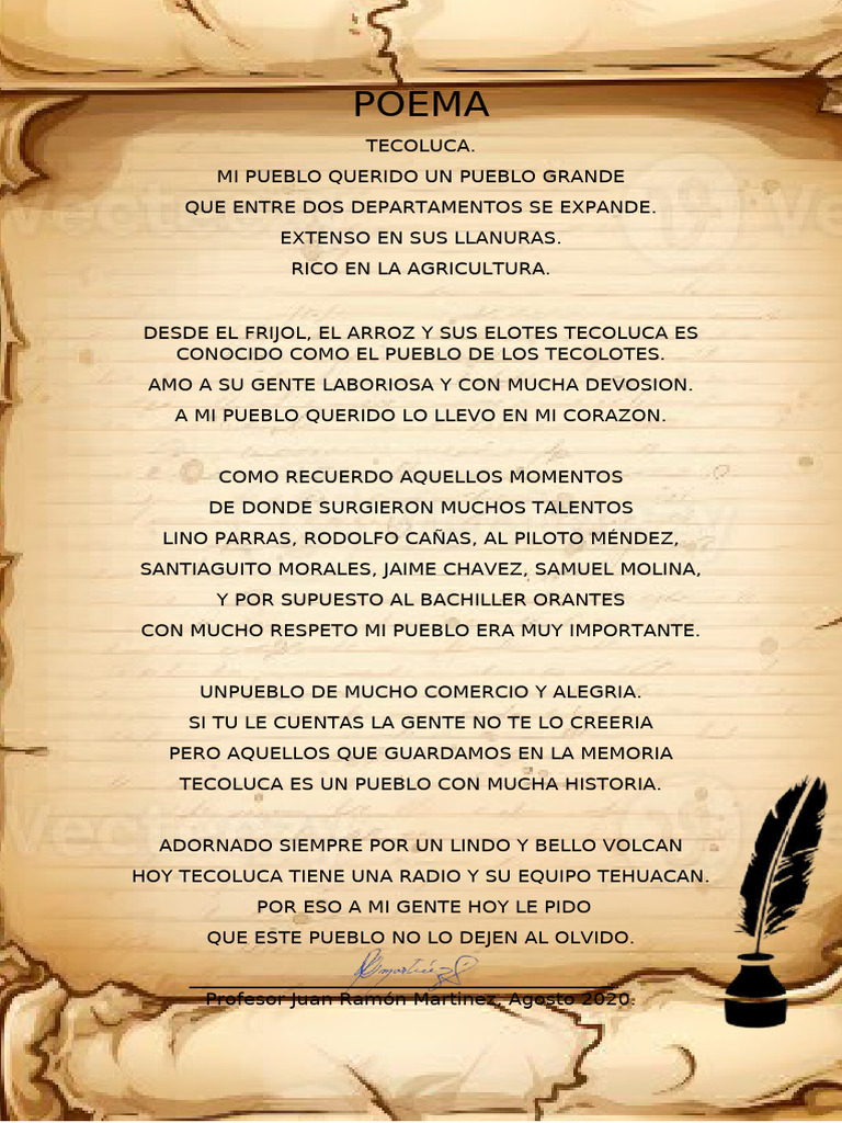 Poema a Tecoluca y su naturaleza | PDF