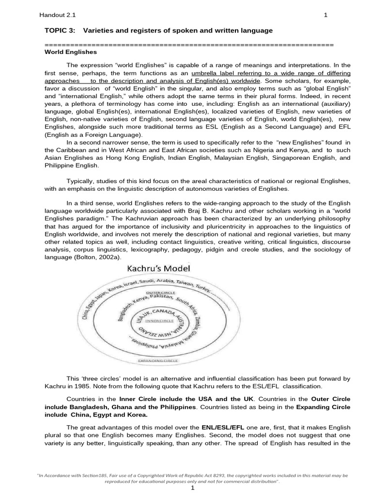 Understanding World Englishes | PDF | English Language | Languages