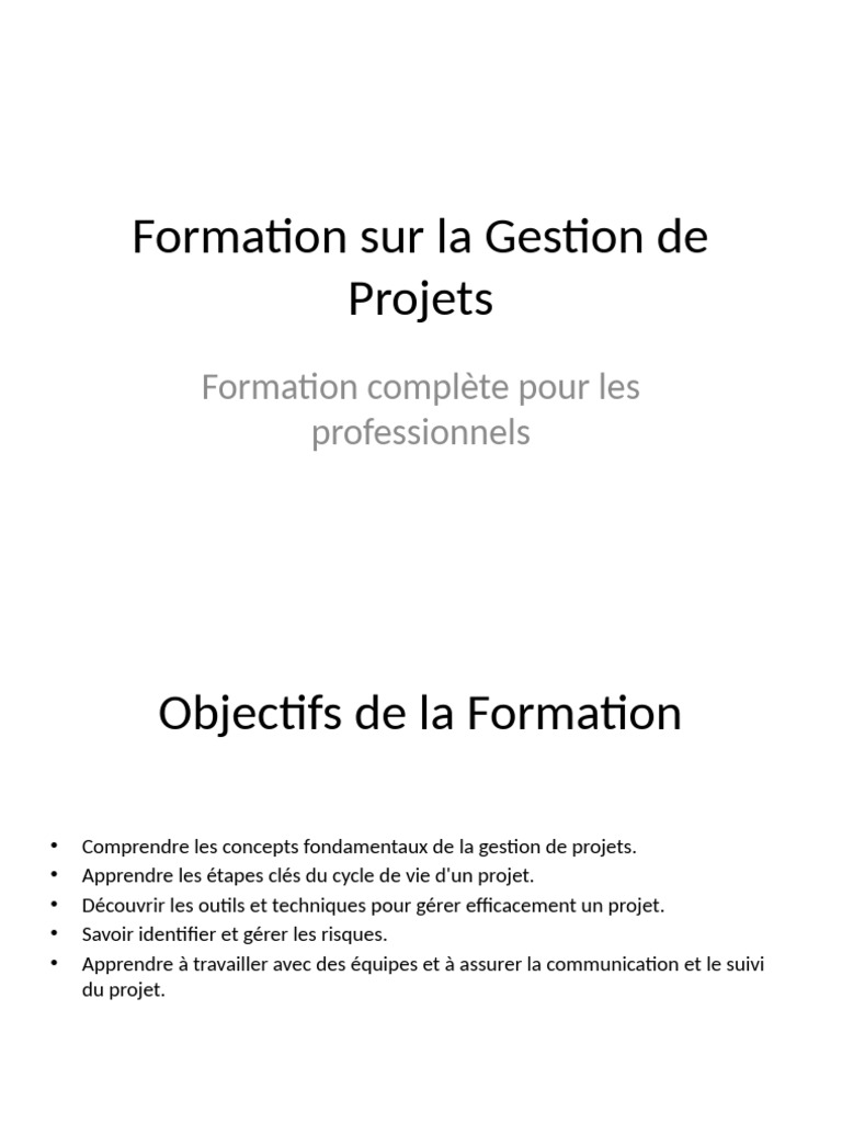 Formation Complète en Gestion de Projets | PDF | Gestion de projet ...