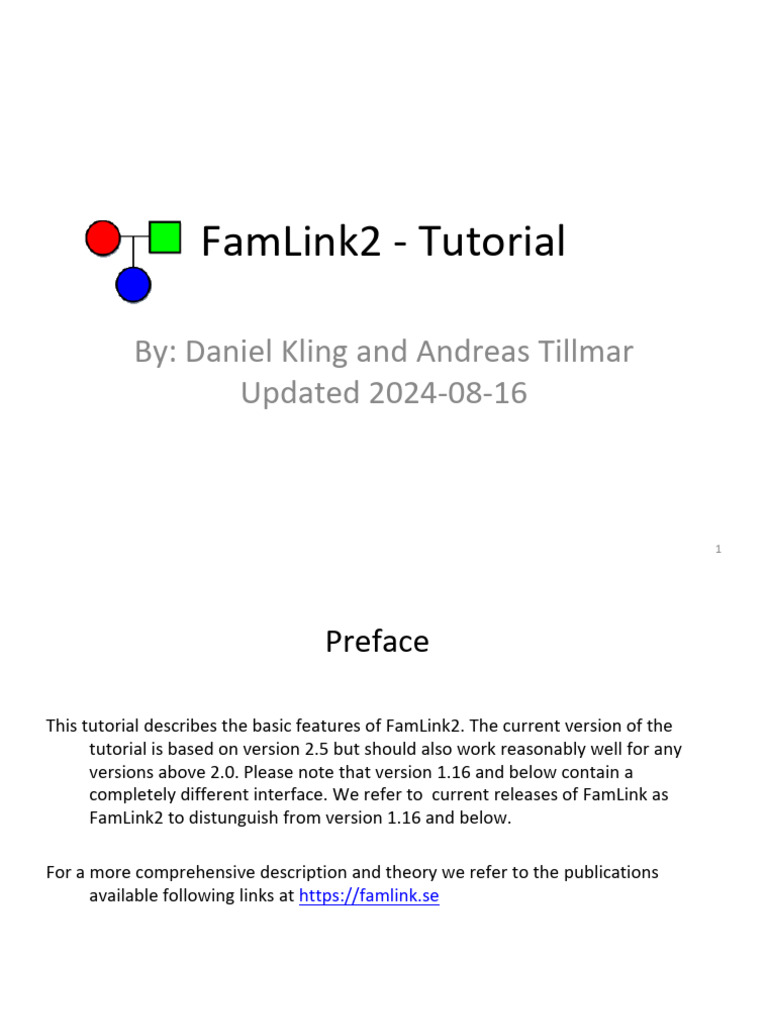 FamLink2 Tutorial: Features & Usage Guide | PDF | Genetic Linkage ...