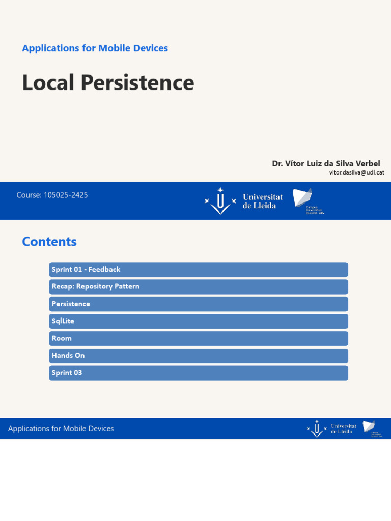 08 App Mobile Teo Local Persistence | PDF | Databases | Computer Data ...