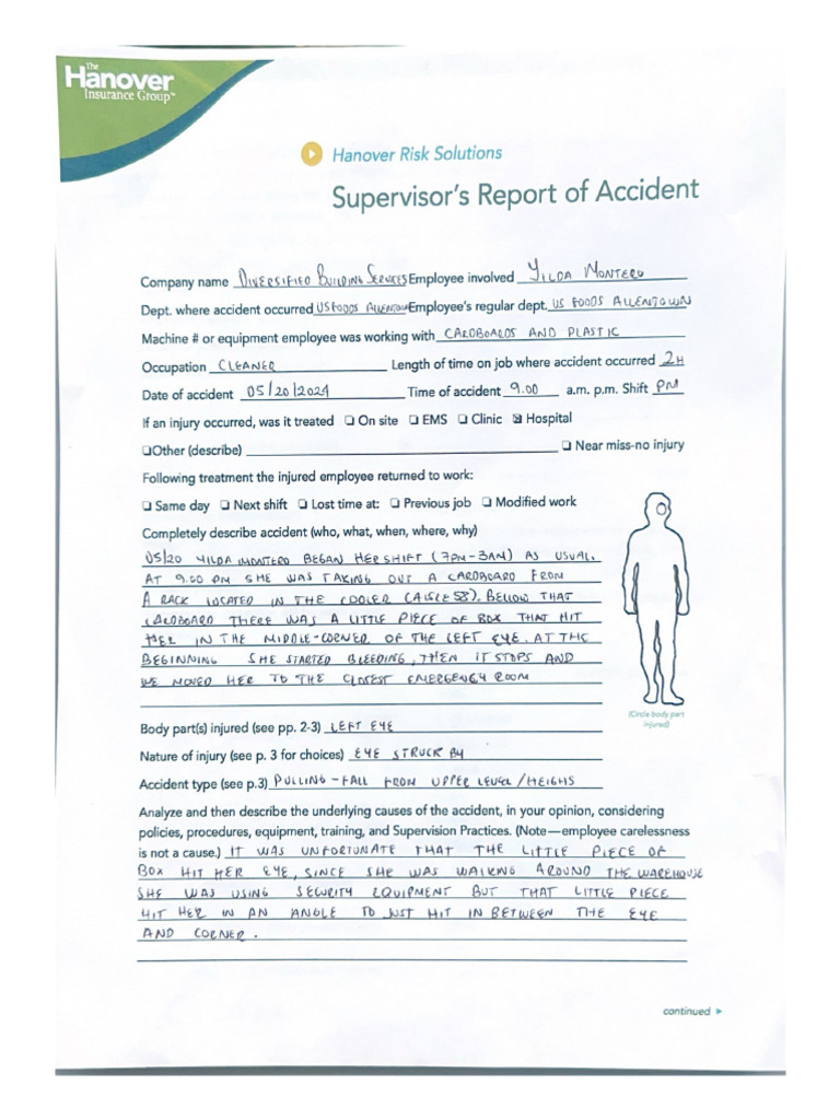 Supervisor's Report of Accident PDF