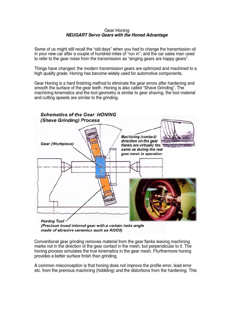 Gear Honing PDF Gear Machining