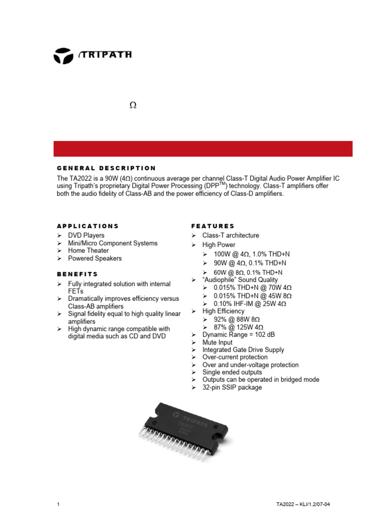 TA2022 | PDF | Amplifier | Capacitor