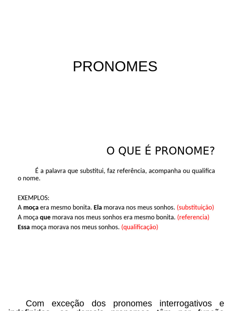 Guia Completo sobre Pronomes em Português | PDF | Pronome | Número ...