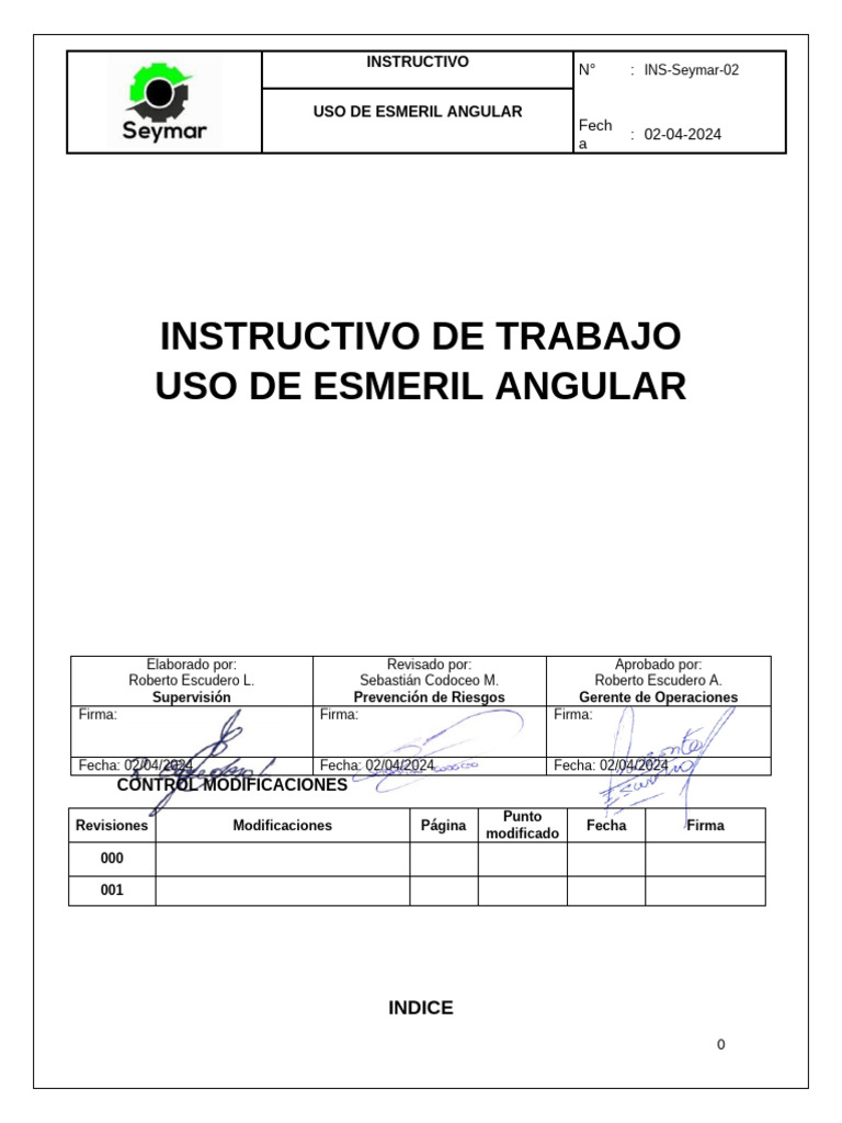INTS-Seymar - 02 Uso Del Esmeril Angular | PDF | Abrasivo