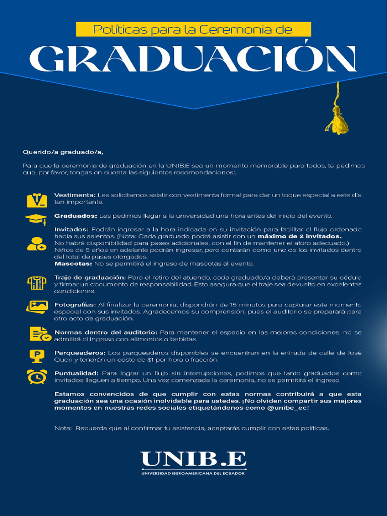 Políticas Ceremonia de Graduación Prom 2024 | PDF
