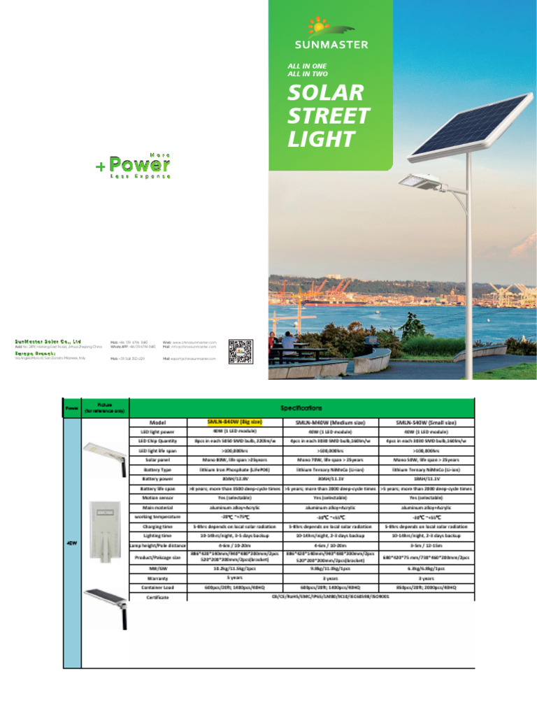 Solar Street Light Specifications | PDF | Electricity