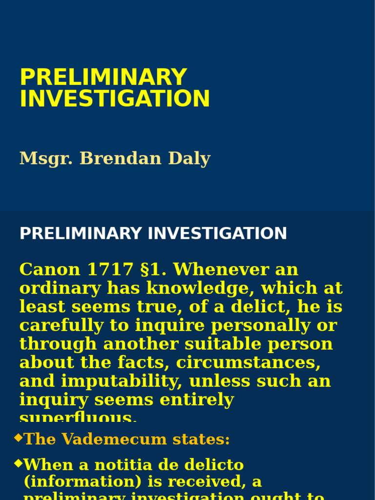 1 Preliminary Investigation | PDF | Crimes | Crime & Violence