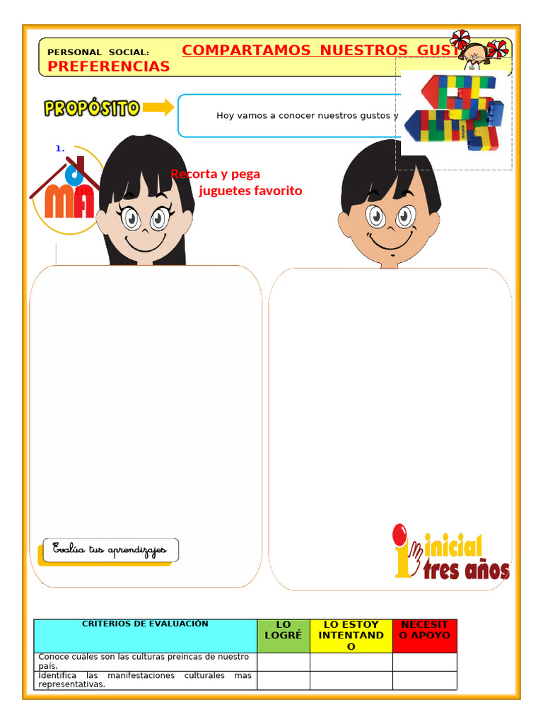 Ficha de Compartamos Gustos y Preferencias, Personal Social | PDF