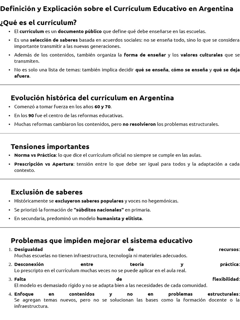 Guia Estdudio Curriculo en Argentina | PDF | Plan de estudios | Enseñando