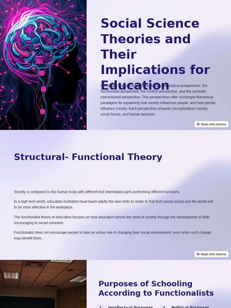 Social Science Theories and Their Implications For Education 1 | PDF ...
