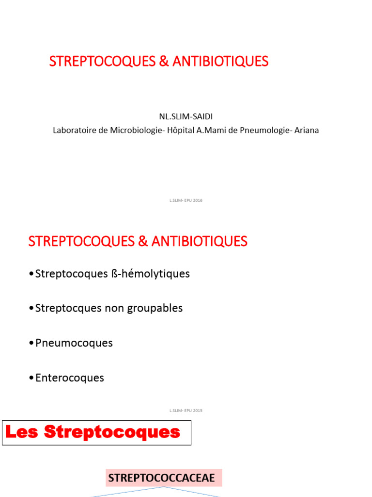 Sensibilité des Streptocoques à l'Optochine | PDF | Streptocoque ...