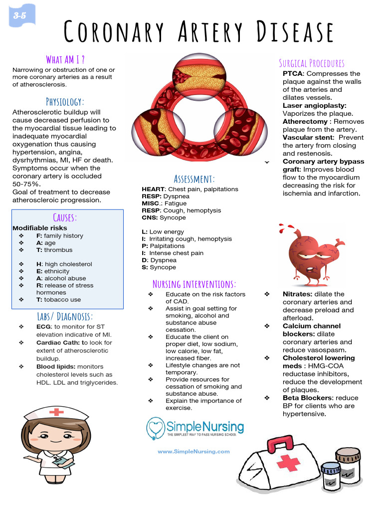 Cardiac - Coronary Artery Disease | PDF | Atherosclerosis | Myocardial ...