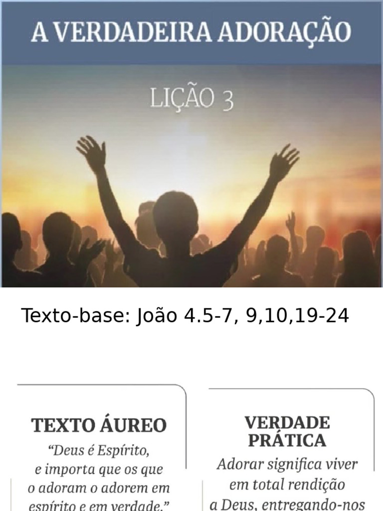 Licao 03 Verdadeira Adoracao | PDF | Deus | Evangelho de João