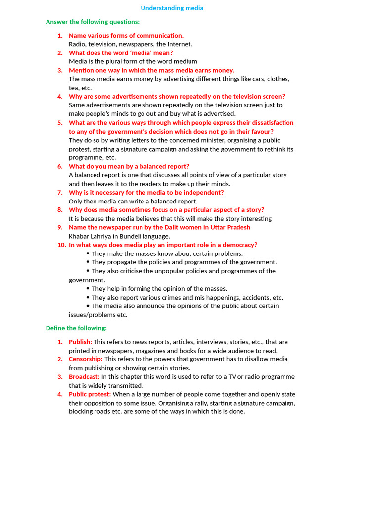 7th Understanding Media | PDF | Mass Media | Newspapers