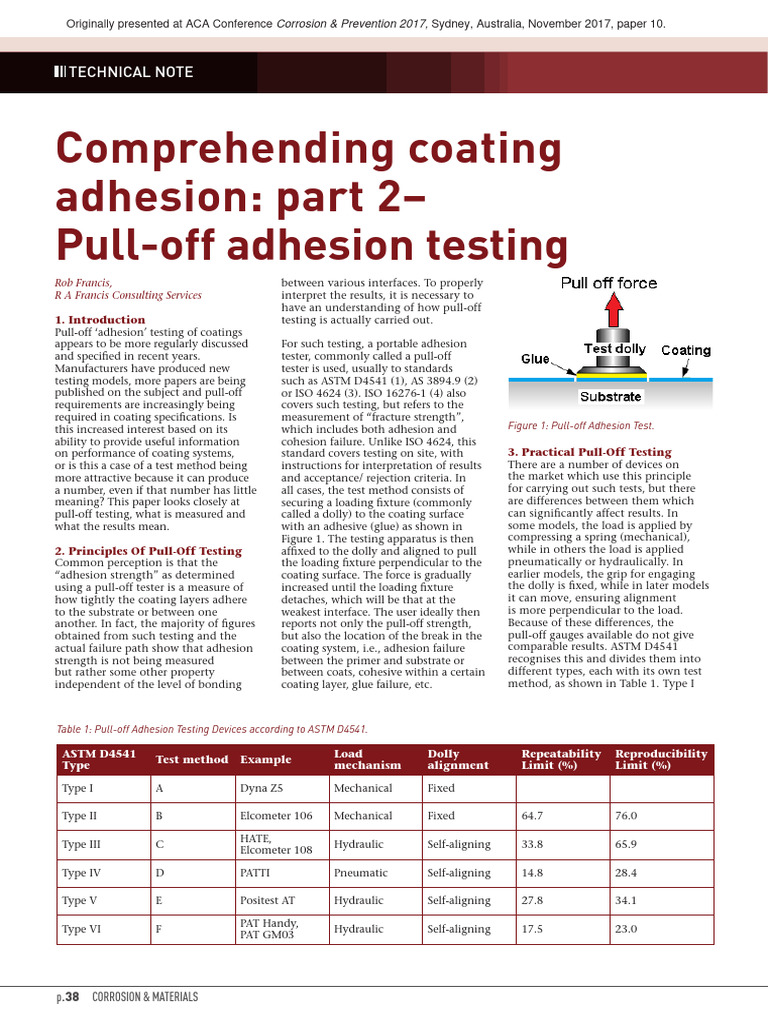 Comprehending Coating Adhesion Part 2 Pu | PDF | Strength Of Materials ...
