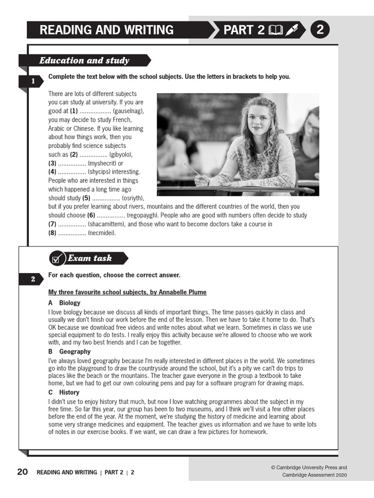 School Subjects and Exam Tips | PDF