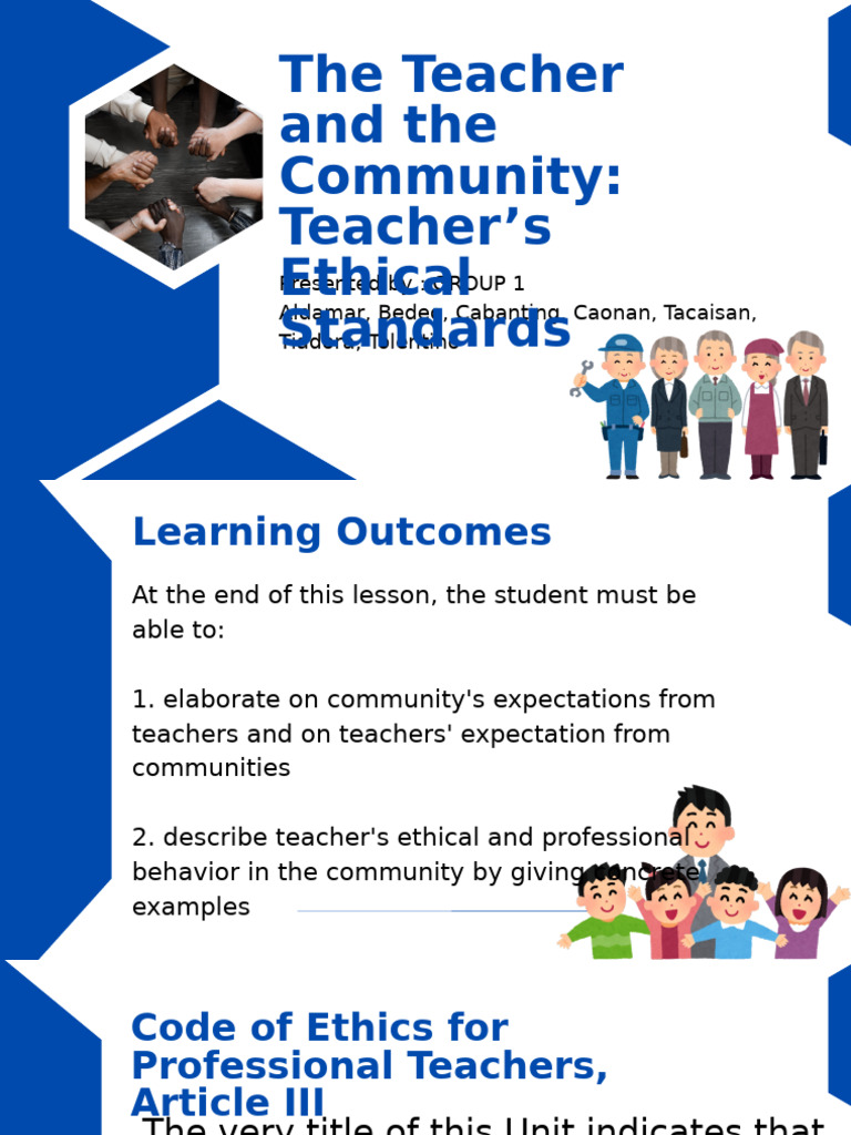 GROUP 1 - Teacher and The Community | PDF | Teachers | Leadership