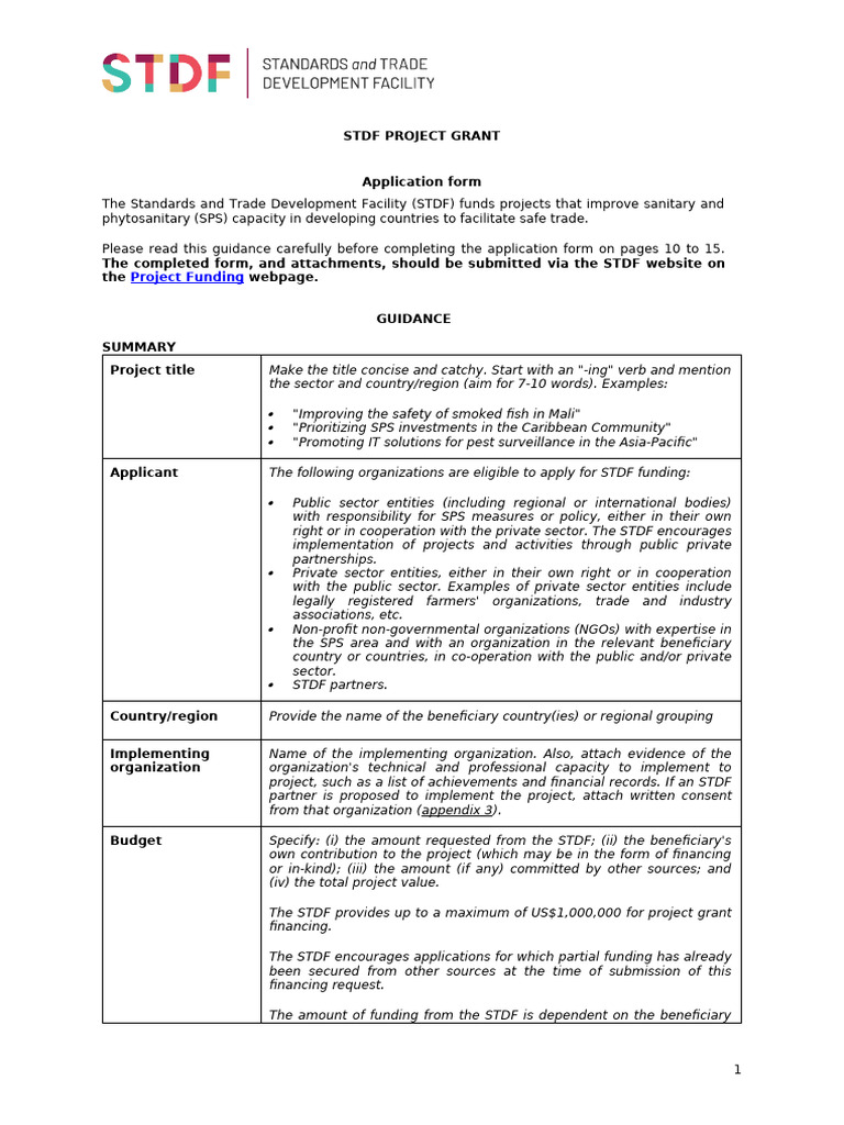 Applying for STDF Project Grants | PDF | Risk | Goal