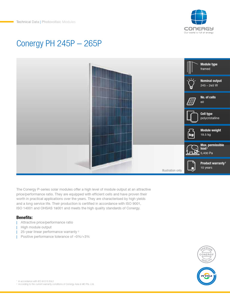 Annex 2.1 Data Sheet Solar Module | PDF | Solar Panel | Photovoltaics