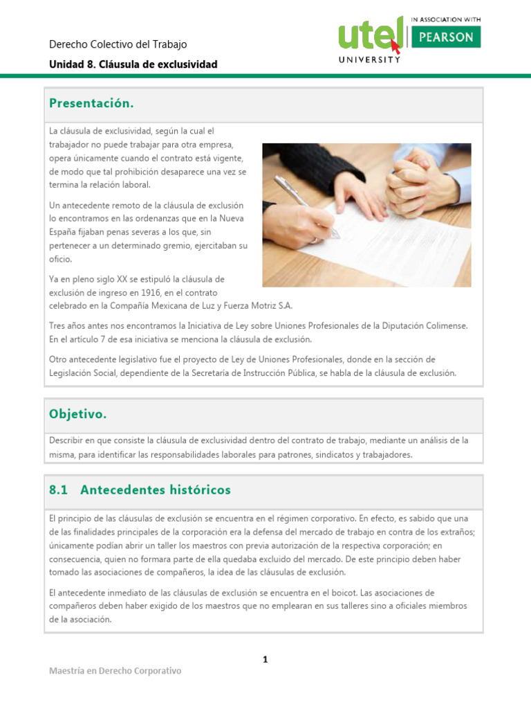 Cláusula de Exclusividad en Trabajo | PDF | Derecho laboral | Acuerdo ...