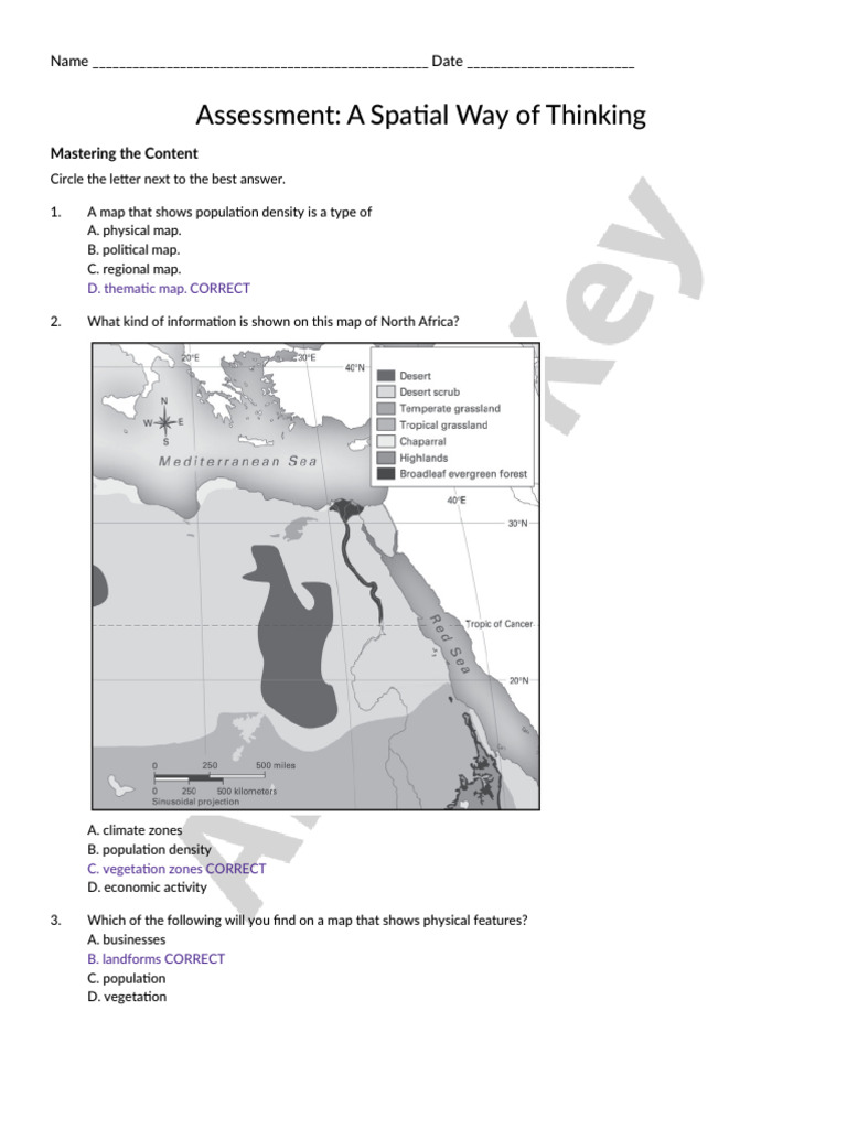 Spatial Thinking Assessment Guide | PDF | Map | Natural Environment