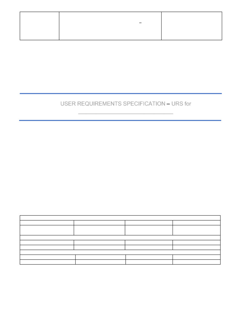 User Requirements Specification (URS) Guide | PDF | Verification And ...