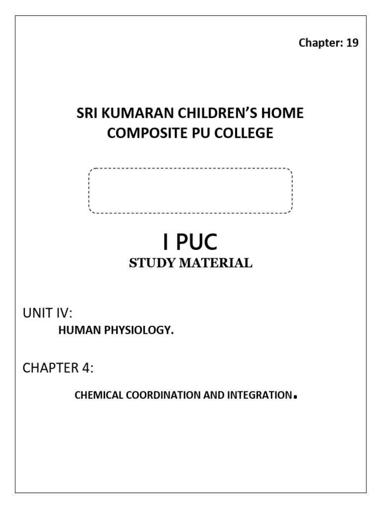 Sri Kumaran PU College Biology Notes | PDF | Adrenal Gland | Thyroid