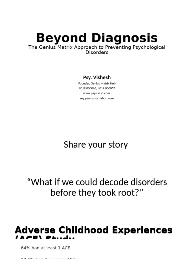 Preventing Psychological Disorders: Genius Matrix | PDF | Mental ...
