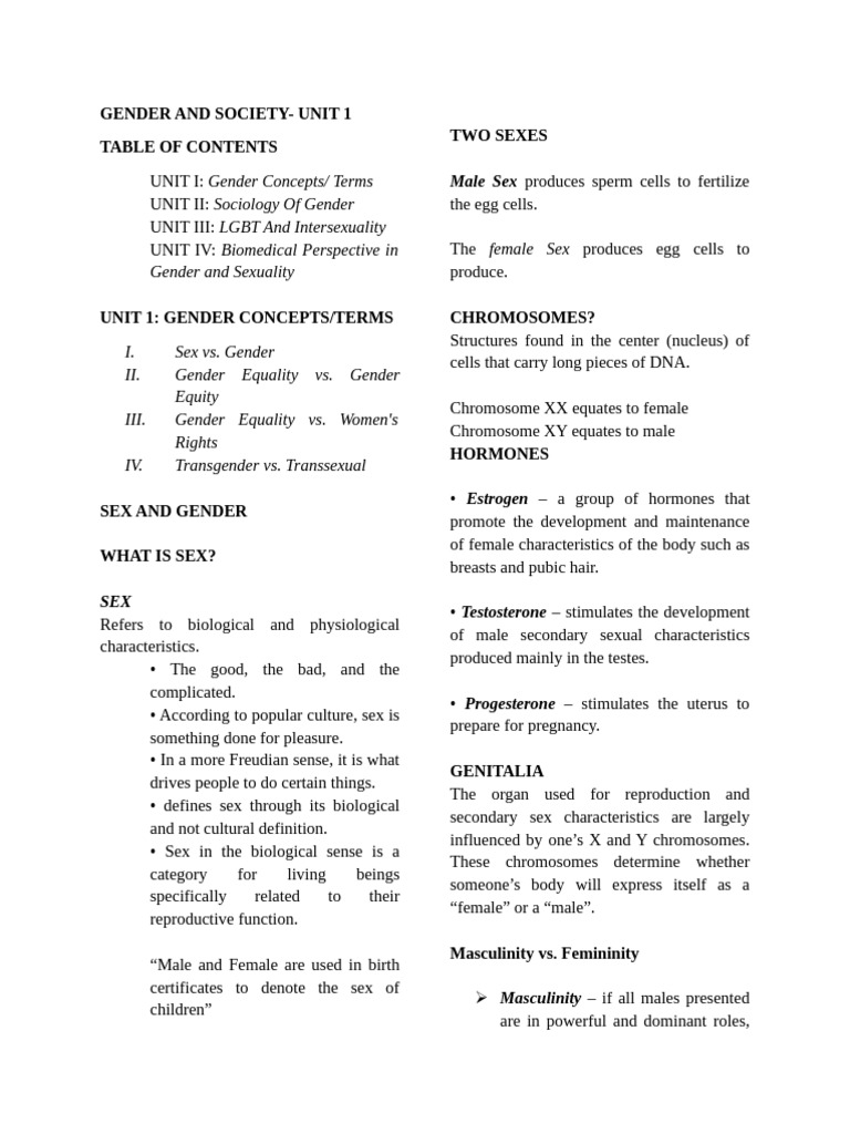 Gender Concepts and Society Overview | PDF | Gender | Gender Studies
