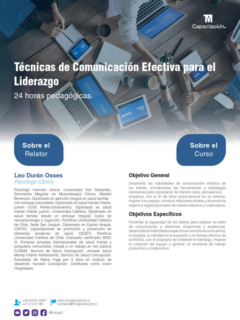Programa - TÉCNICAS DE COMUNICACIÓN EFECTIVA PARA EL LIDERAZGO | PDF ...
