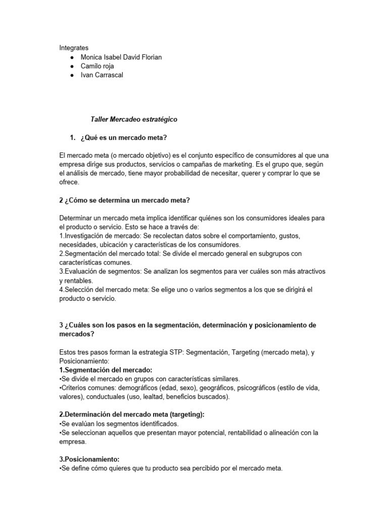 Mercadeo Estrategico PDF | PDF | Segmentación de mercado | Marketing