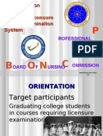 Orientation Program for Applicants or Examinees to the Professional Regulation Commission PRC Board of Nursing BON National Licensure Examination System for Registered Nurses Republic of the Philippines