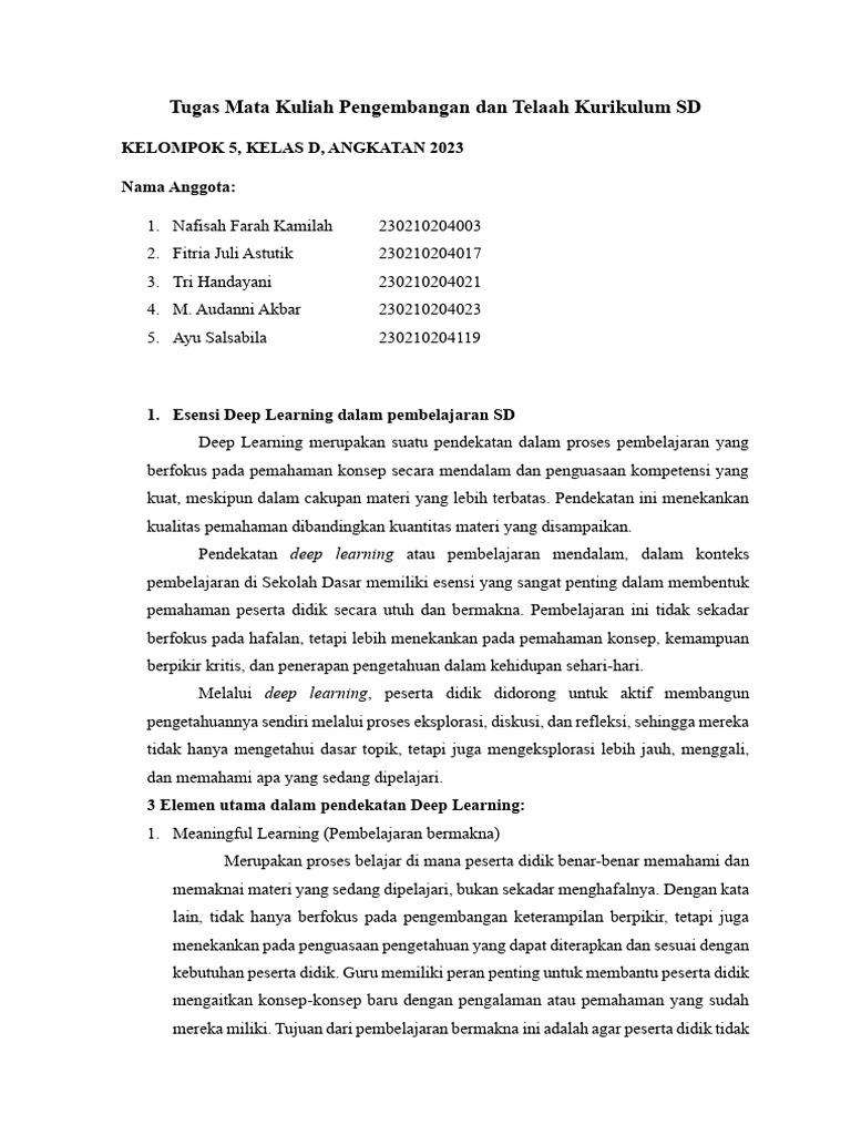 Esensi Deep Learning di SD | PDF