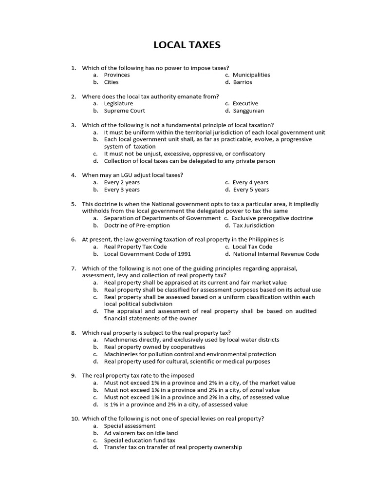 Local Taxation Principles and Guidelines | PDF | Taxes | Property Tax