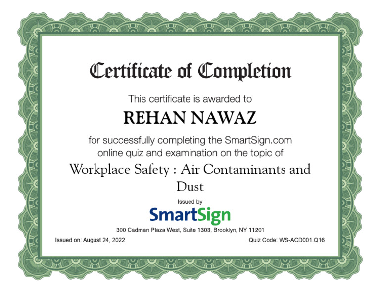 Air Contamination and Dust | PDF