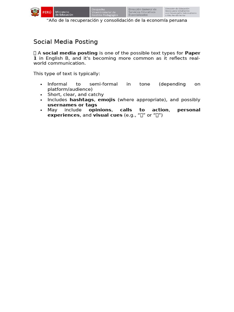 Social Media Posting | PDF