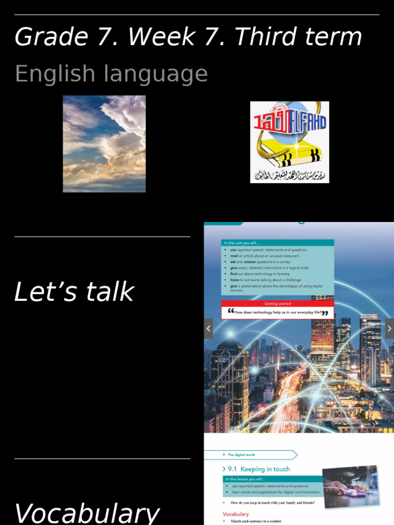 G7 English: Week 7 Overview | PDF